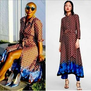 NWT ZARA FLOWING BELT GEOMETRIC PRINT TUNIC DRESS AND PANT SIZE SMALL 8026/817
